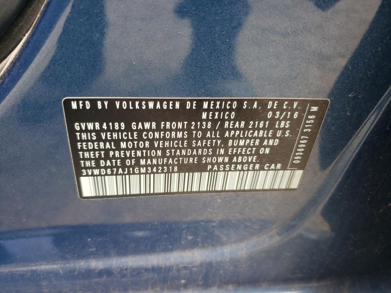 2016 VOLKSWAGEN JETTA