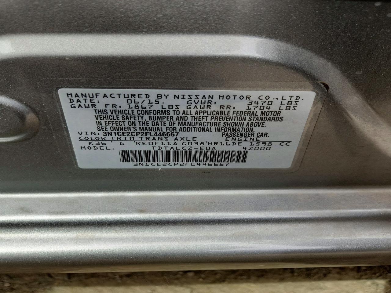 2015 NISSAN VERSA