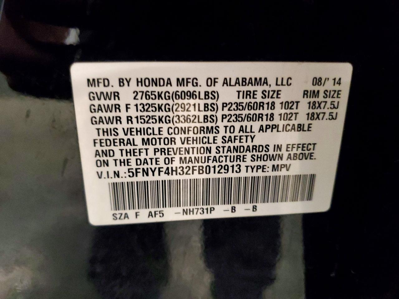 2015 HONDA PILOT