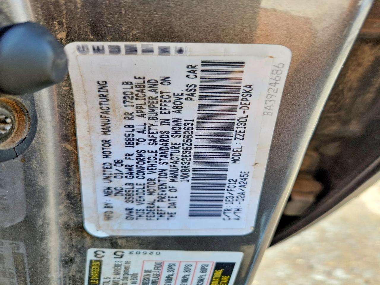 2006 TOYOTA COROLLA