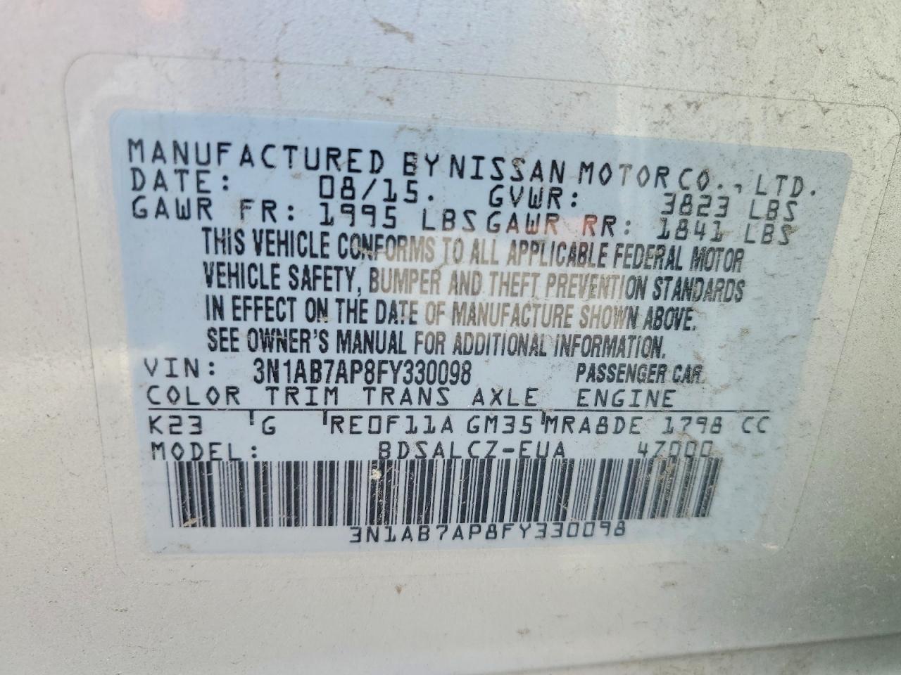2015 NISSAN SENTRA
