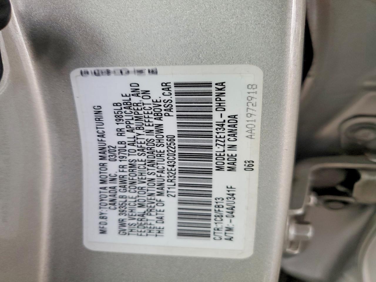 2003 TOYOTA MATRIX