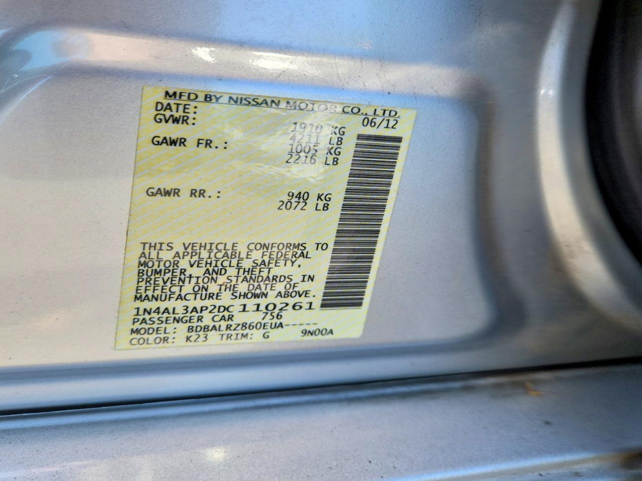 2013 NISSAN ALTIMA