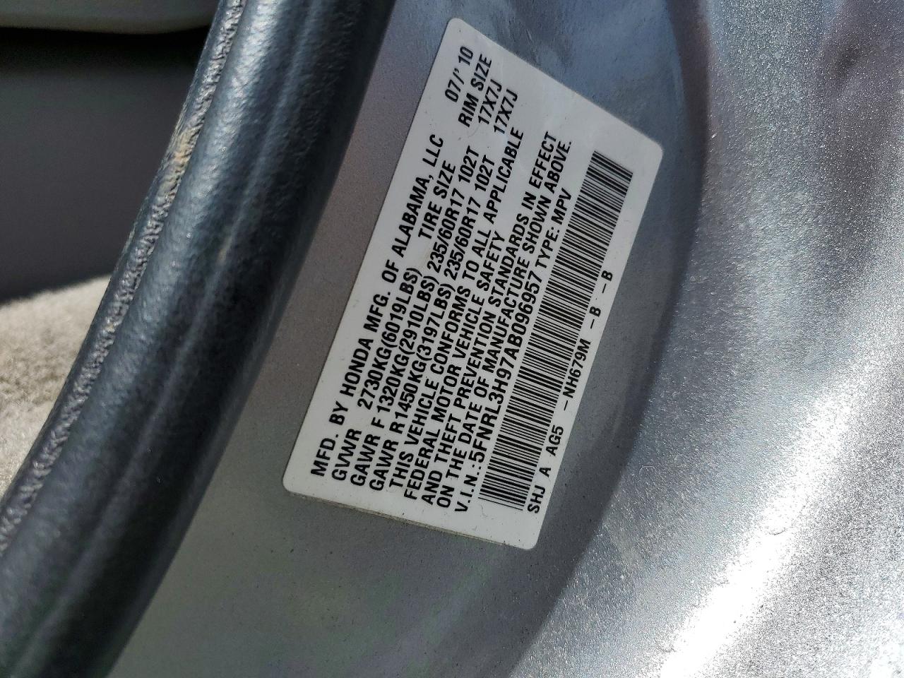 2010 HONDA ODYSSEY