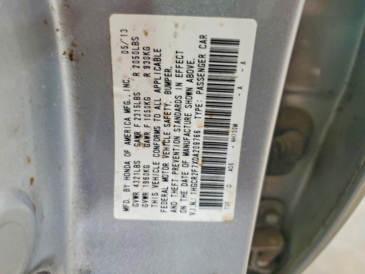 2013 HONDA ACCORD EX