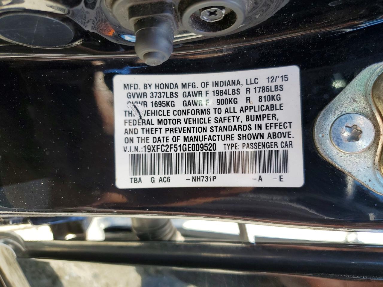 2016 HONDA CIVIC