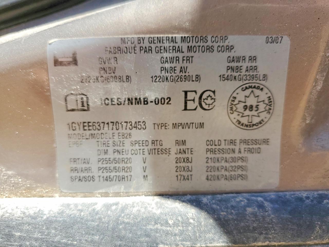 2007 CADILLAC SRX