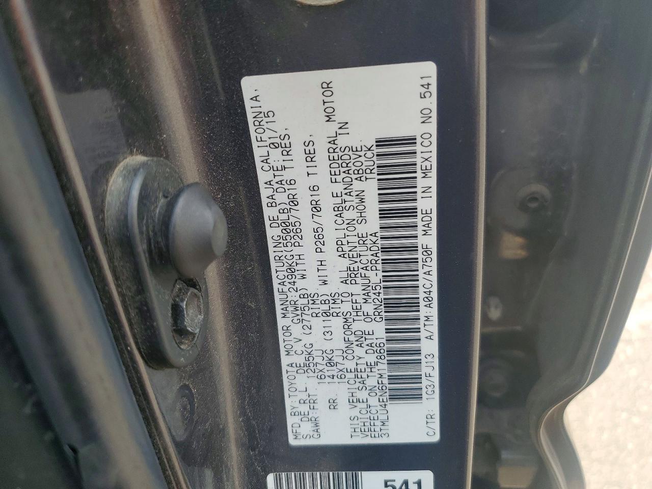 2015 TOYOTA TACOMA