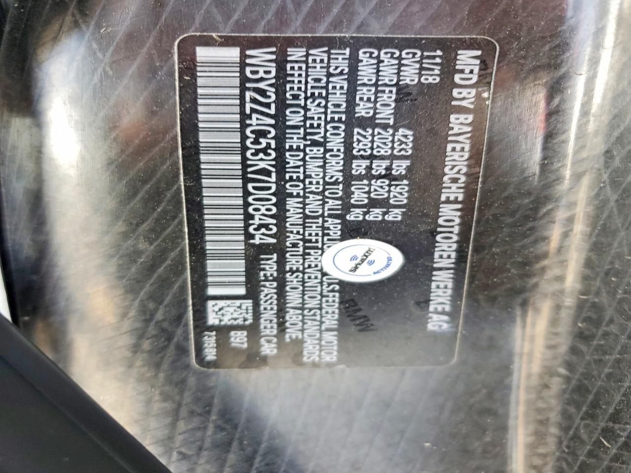 2019 BMW I SERIES