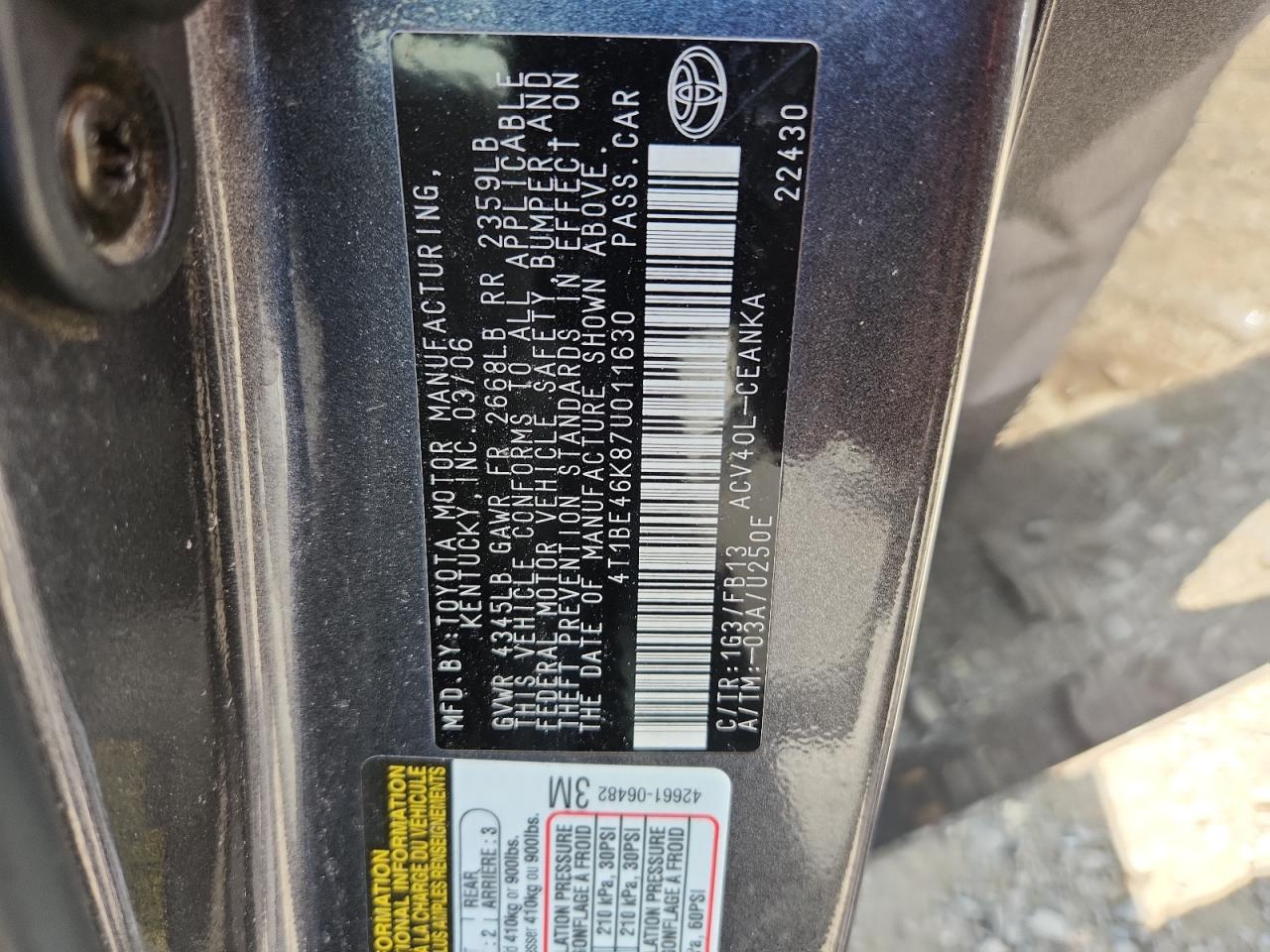 2007 TOYOTA CAMRY