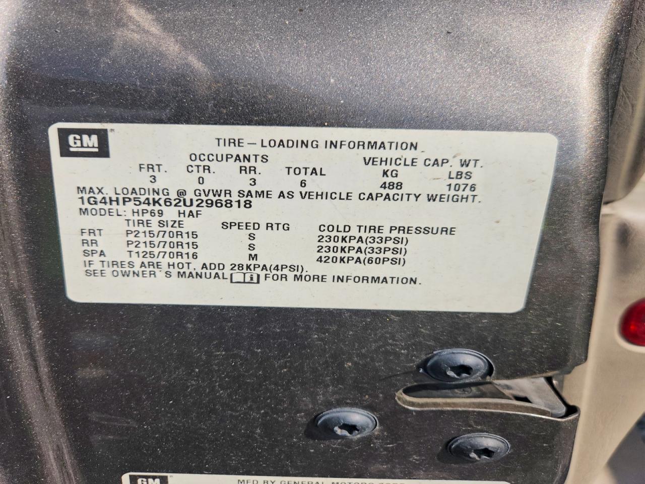 2002 BUICK LESABRE