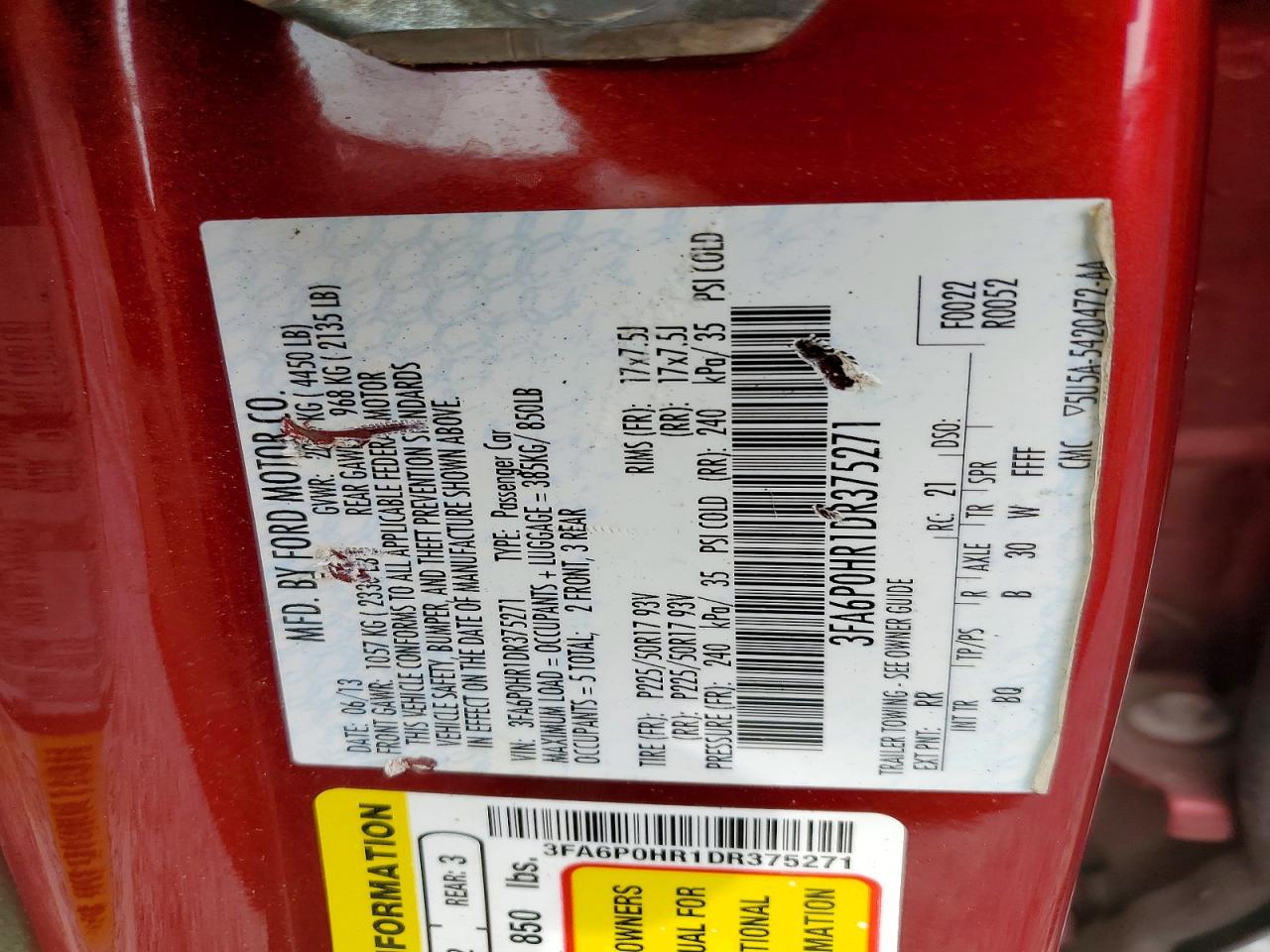2013 FORD FUSION
