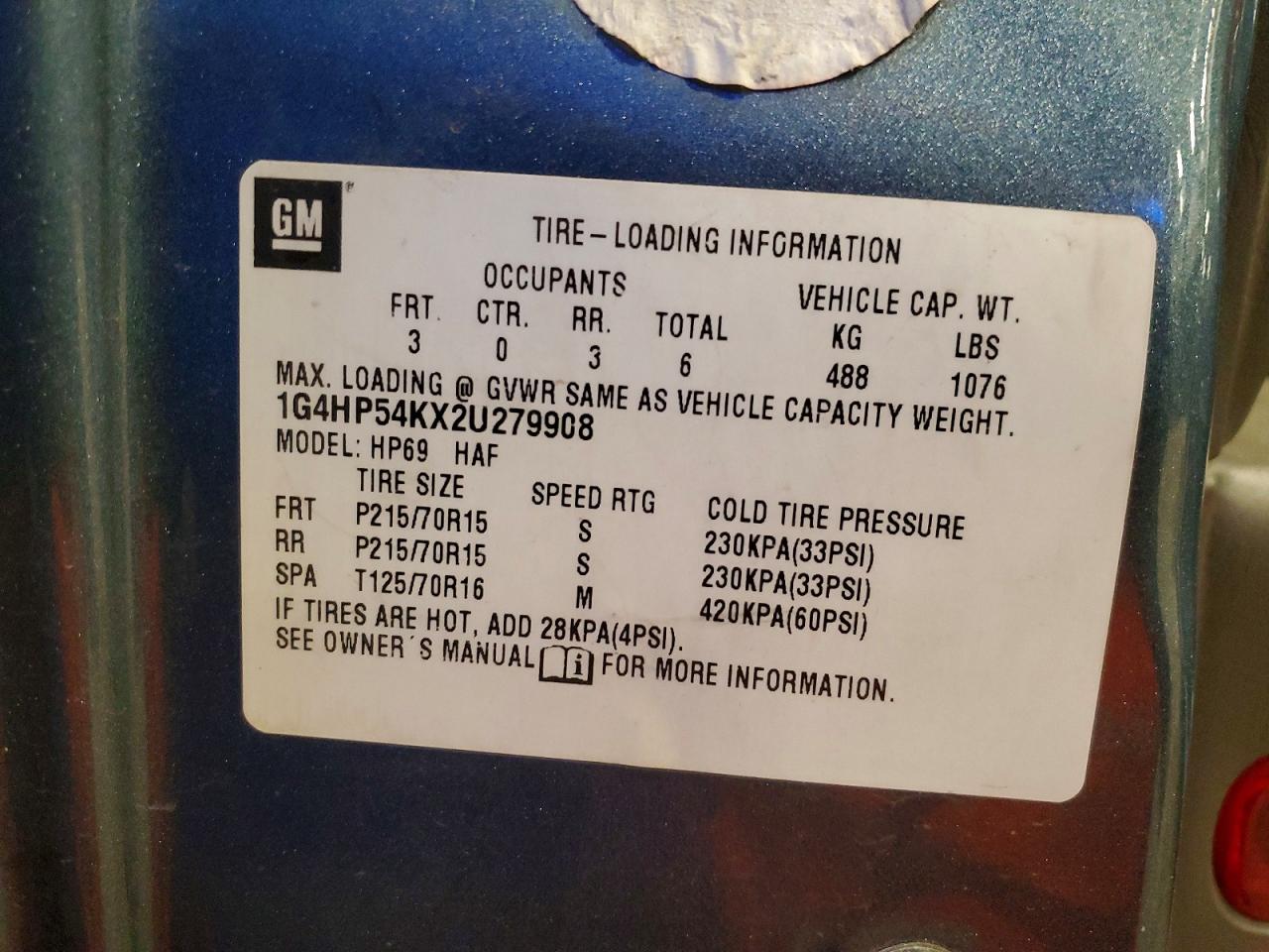 2002 BUICK LESABRE