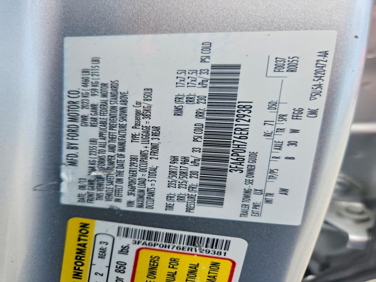2014 FORD FUSION