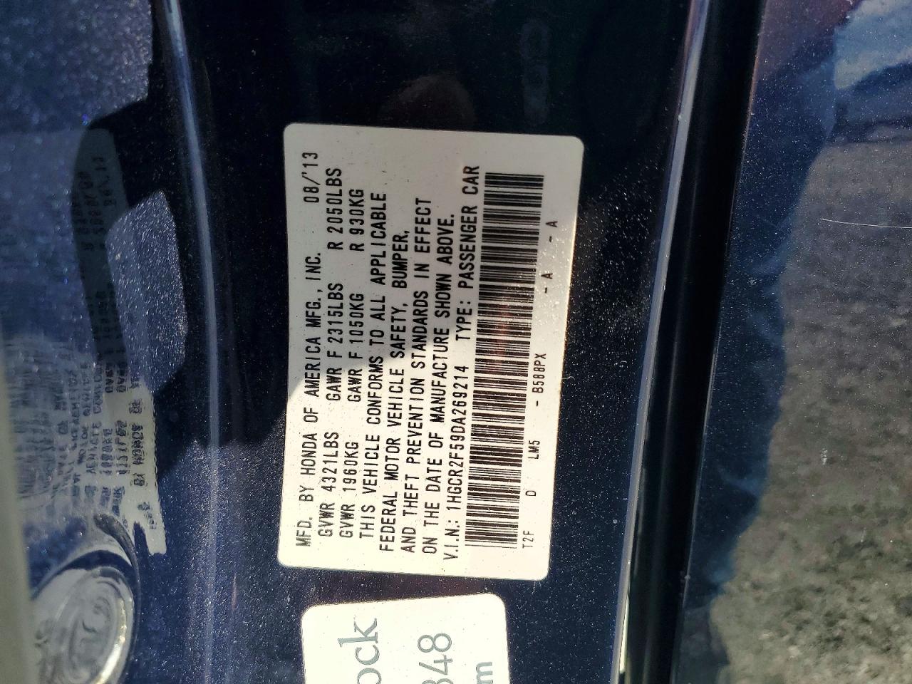 2013 HONDA ACCORD