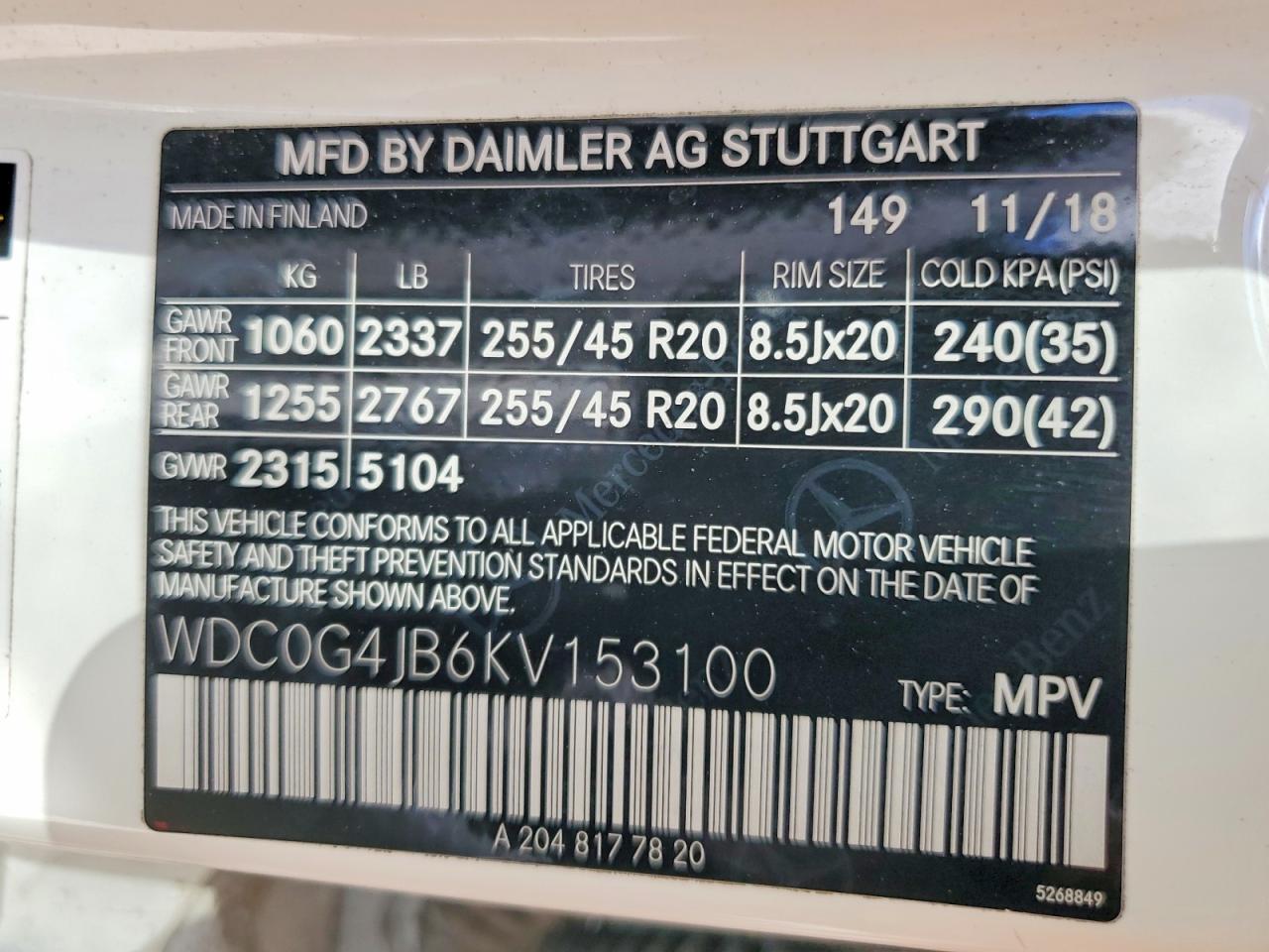 2019 MERCEDES-BENZ GLC-CLASS