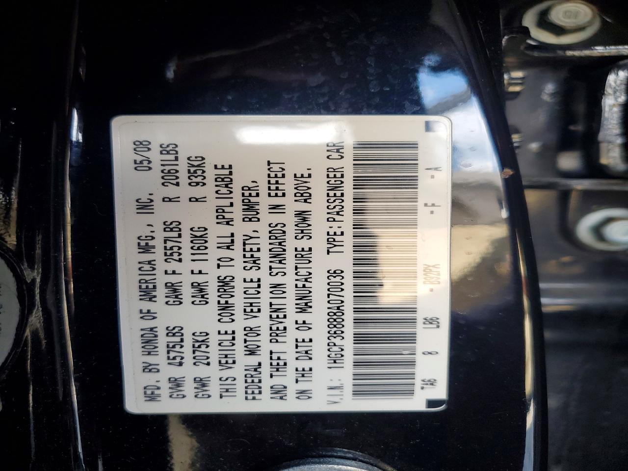 2008 HONDA ACCORD