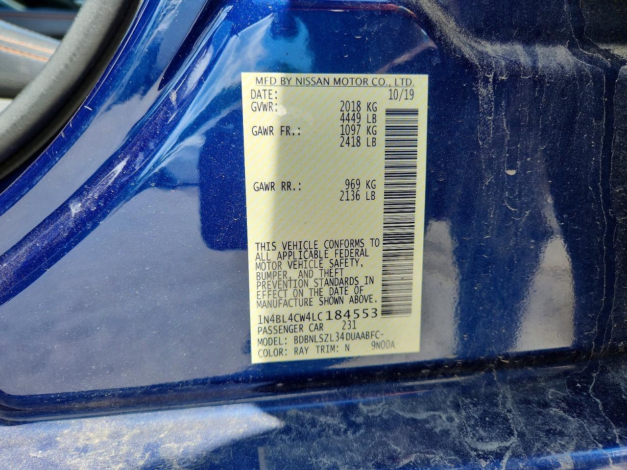 2020 NISSAN ALTIMA