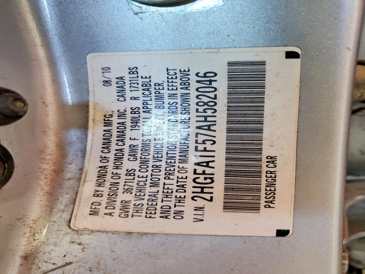 2010 HONDA CIVIC