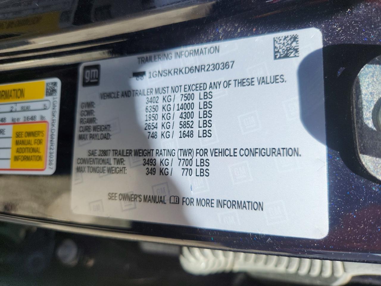 2022 CHEVROLET TAHOE