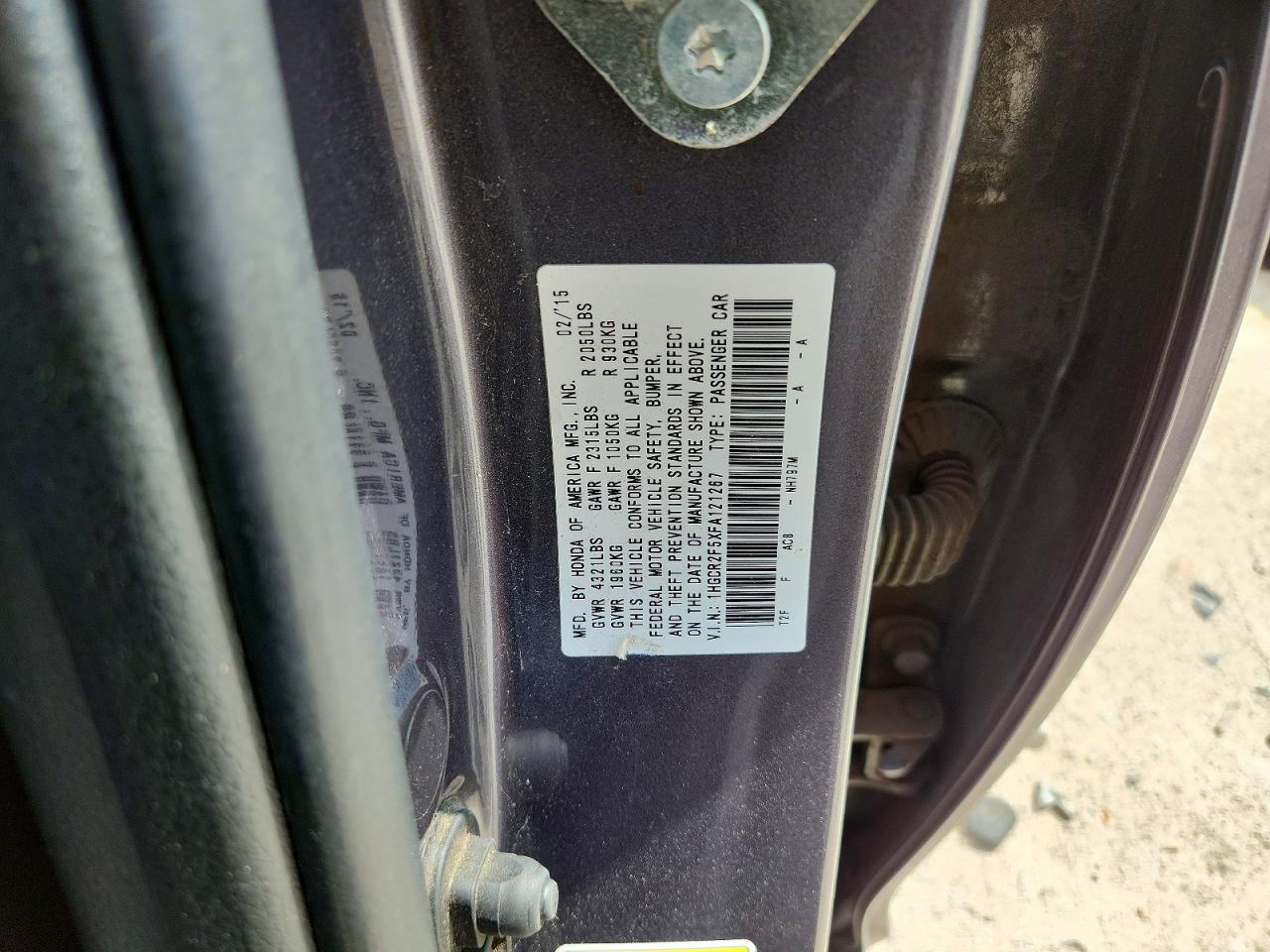 2015 HONDA ACCORD