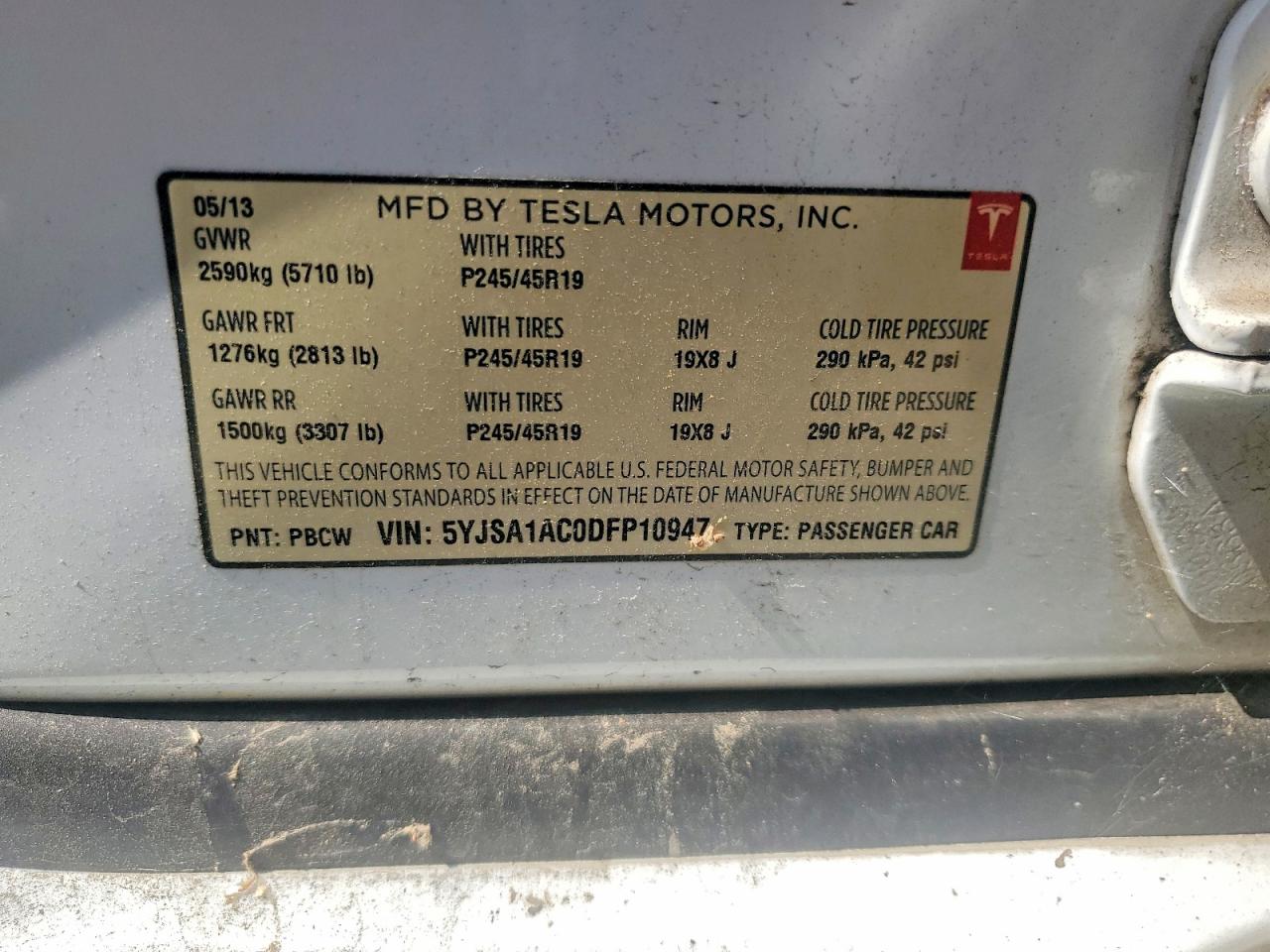 2013 TESLA MODEL S