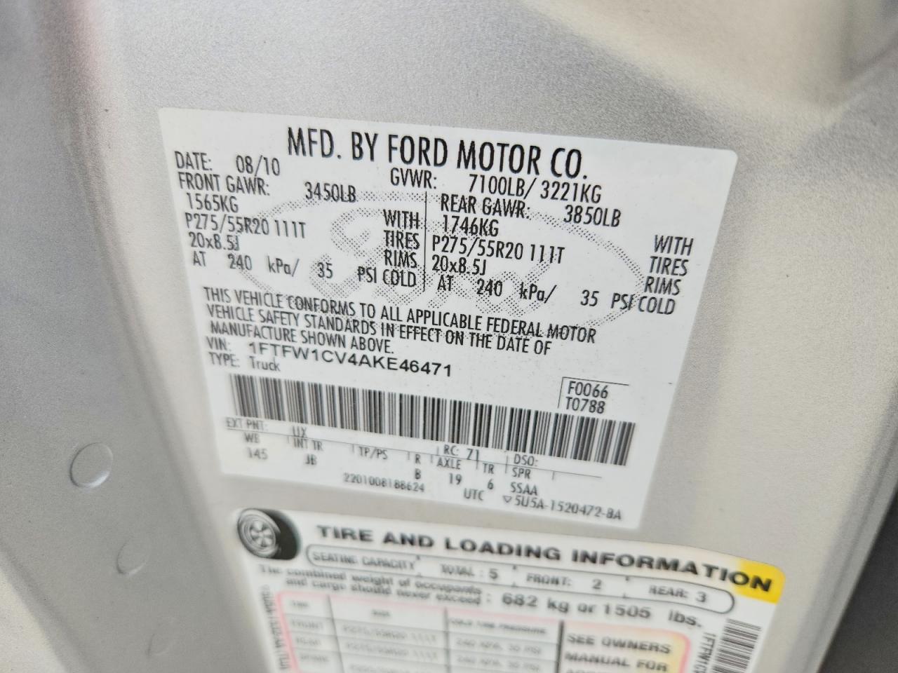 2010 FORD F150