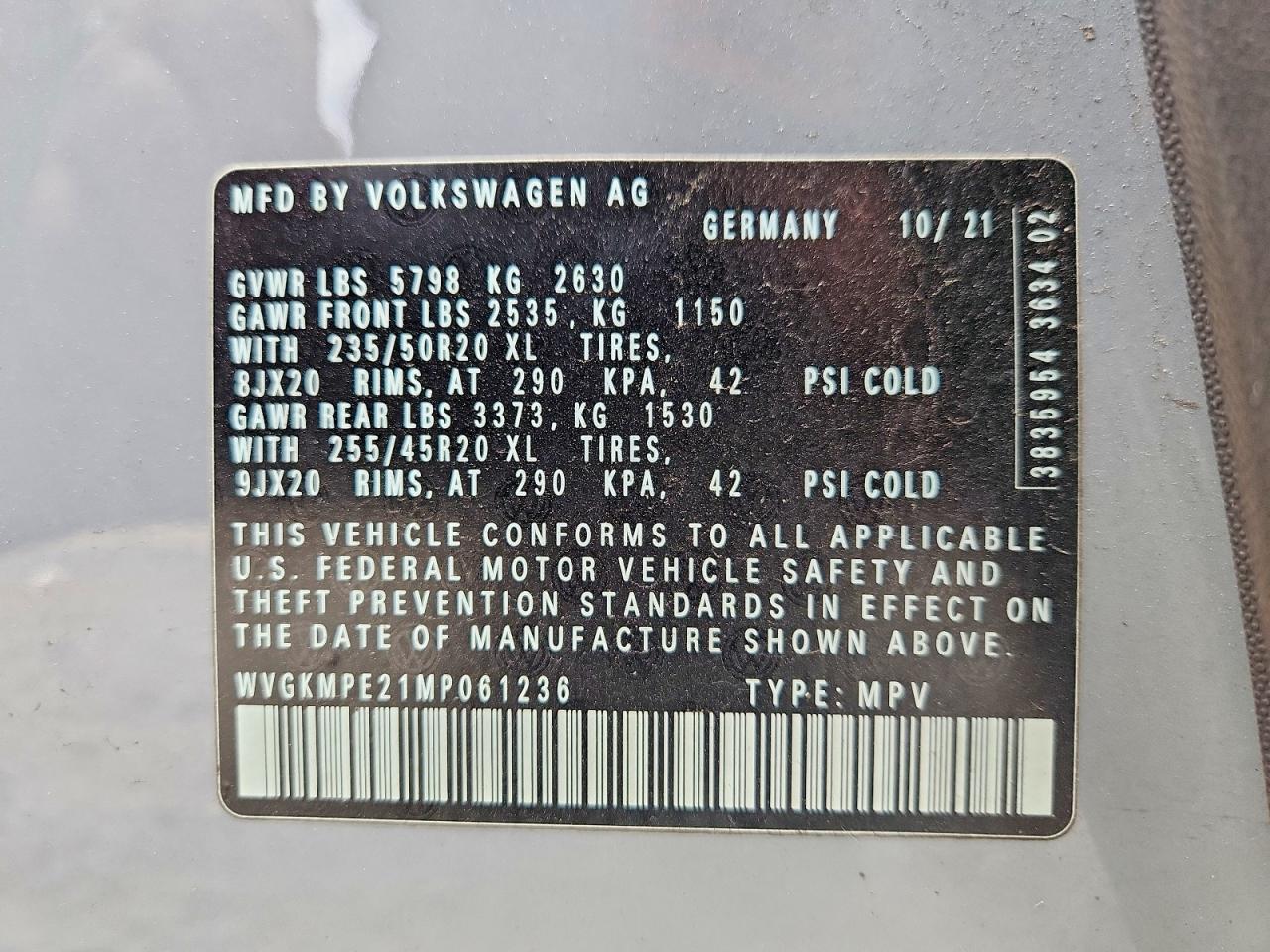 2021 VOLKSWAGEN ID.4 PRO S
