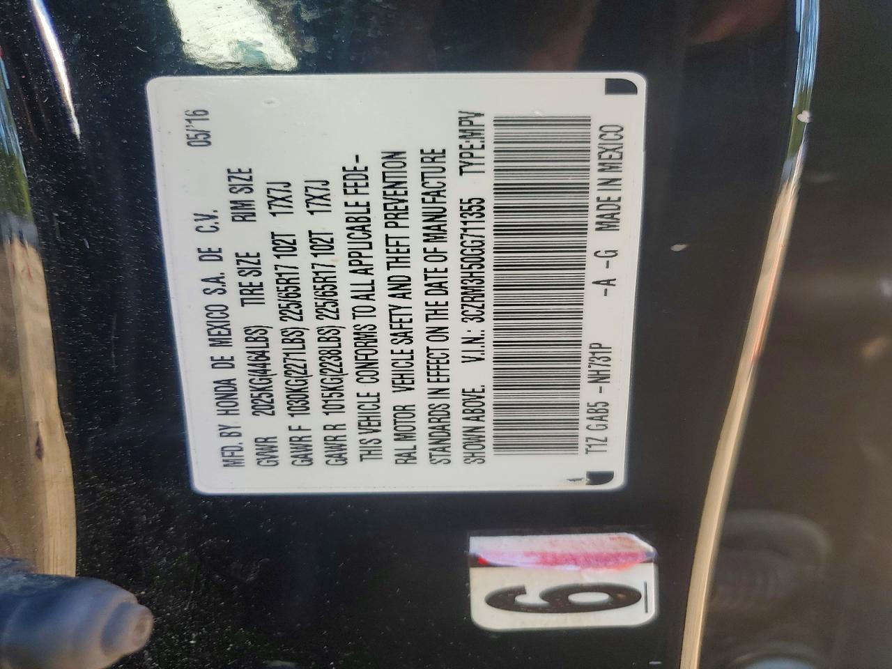 2016 HONDA CRV