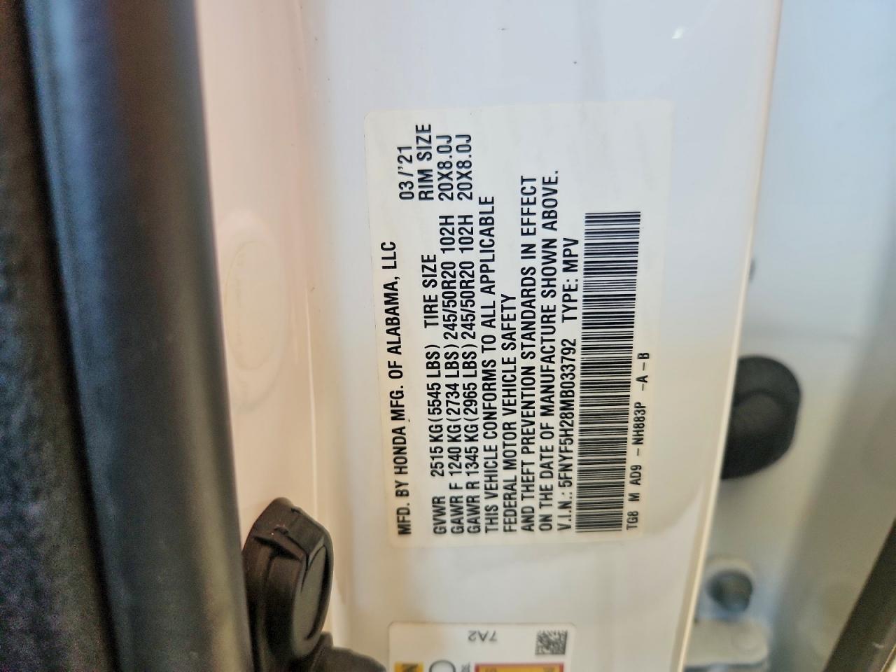 2021 HONDA PILOT