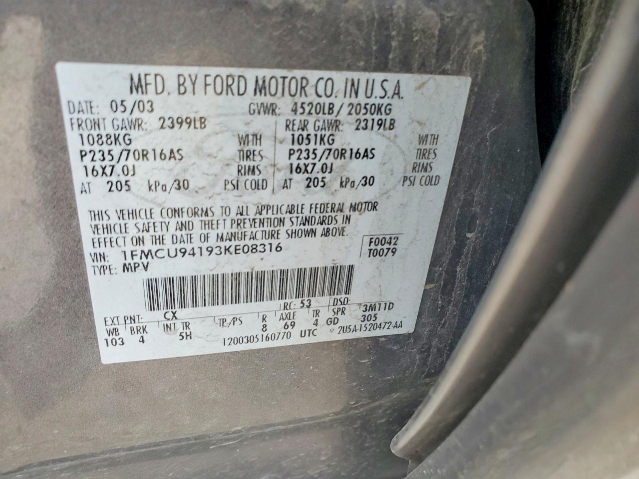 2003 FORD ESCAPE
