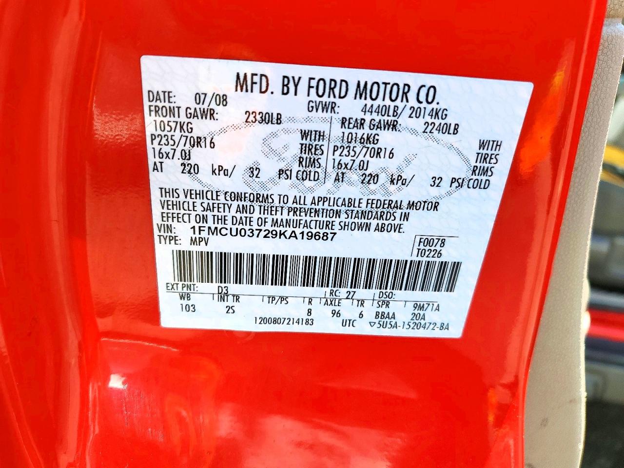 2009 FORD ESCAPE