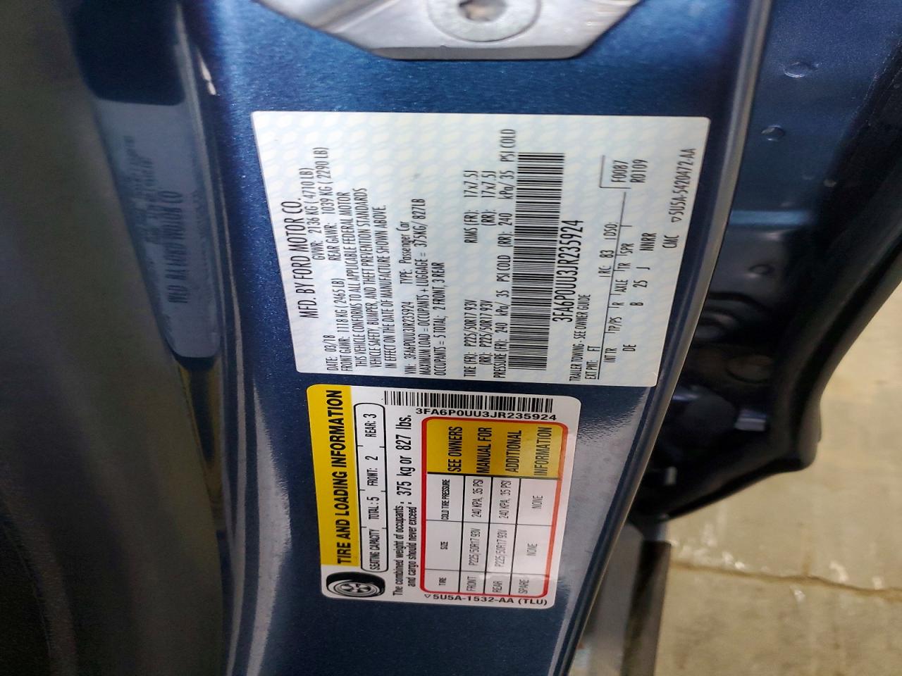2018 FORD FUSION