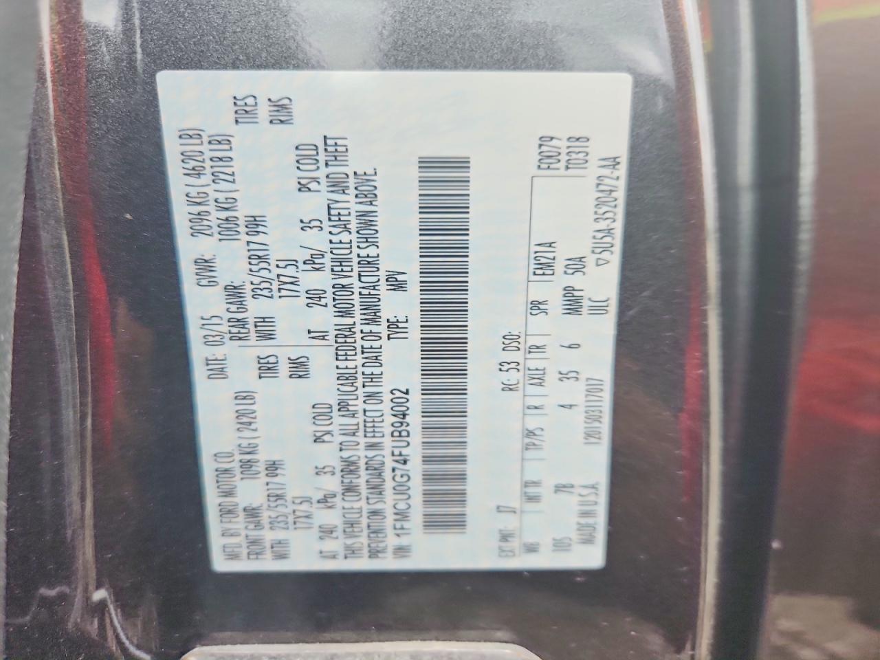2015 FORD ESCAPE