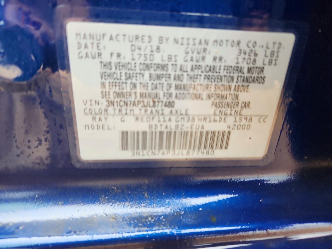 2018 NISSAN VERSA