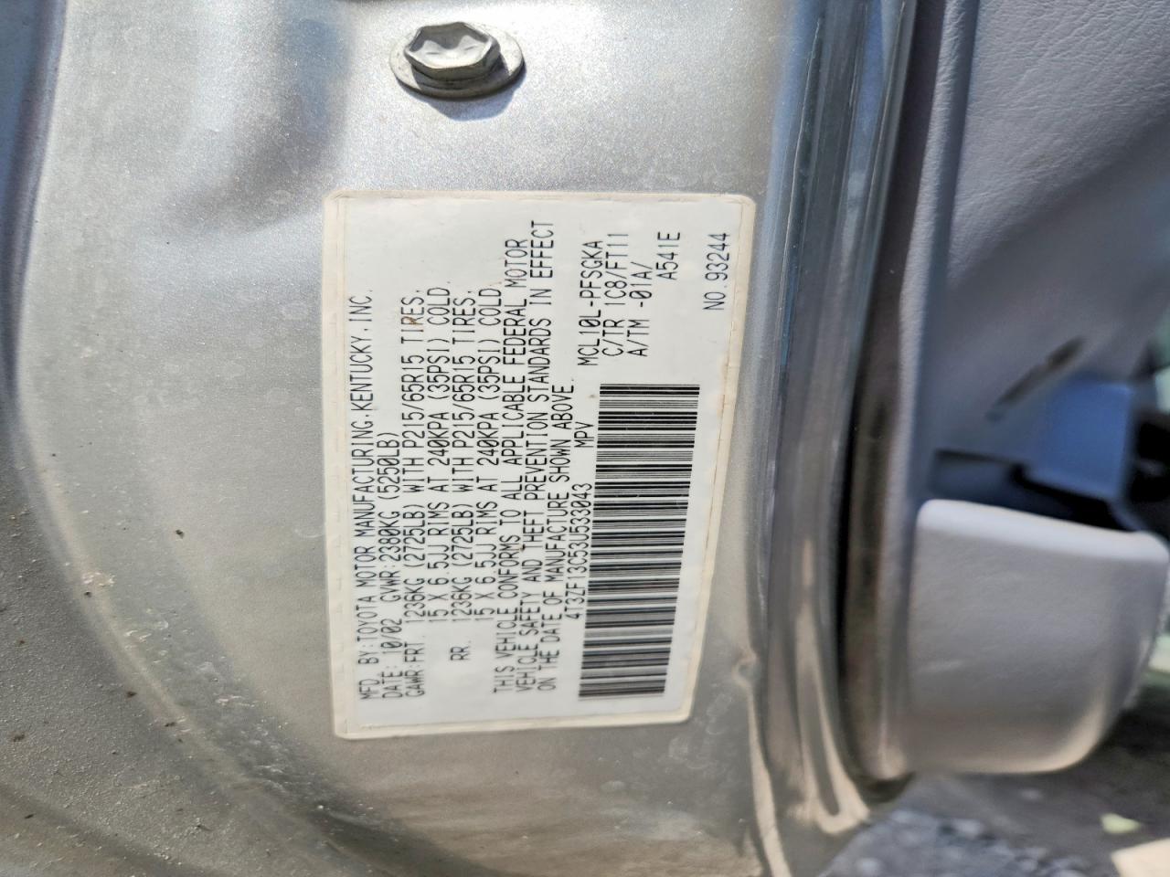 2003 TOYOTA SIENNA