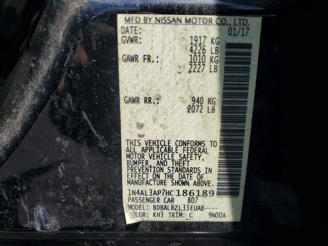 2017 NISSAN ALTIMA