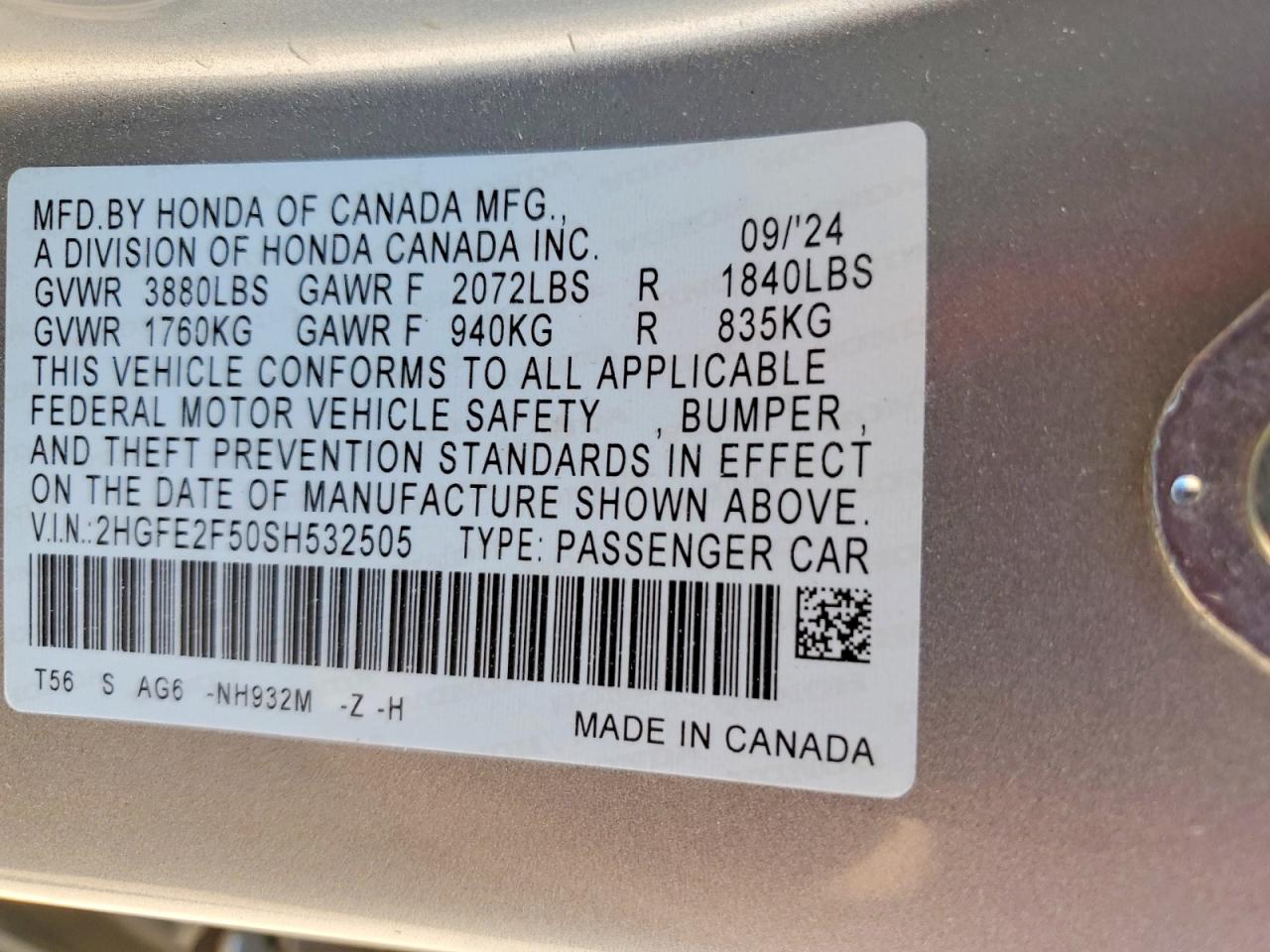 2025 HONDA CIVIC