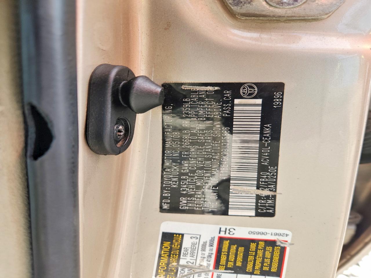 2009 TOYOTA CAMRY