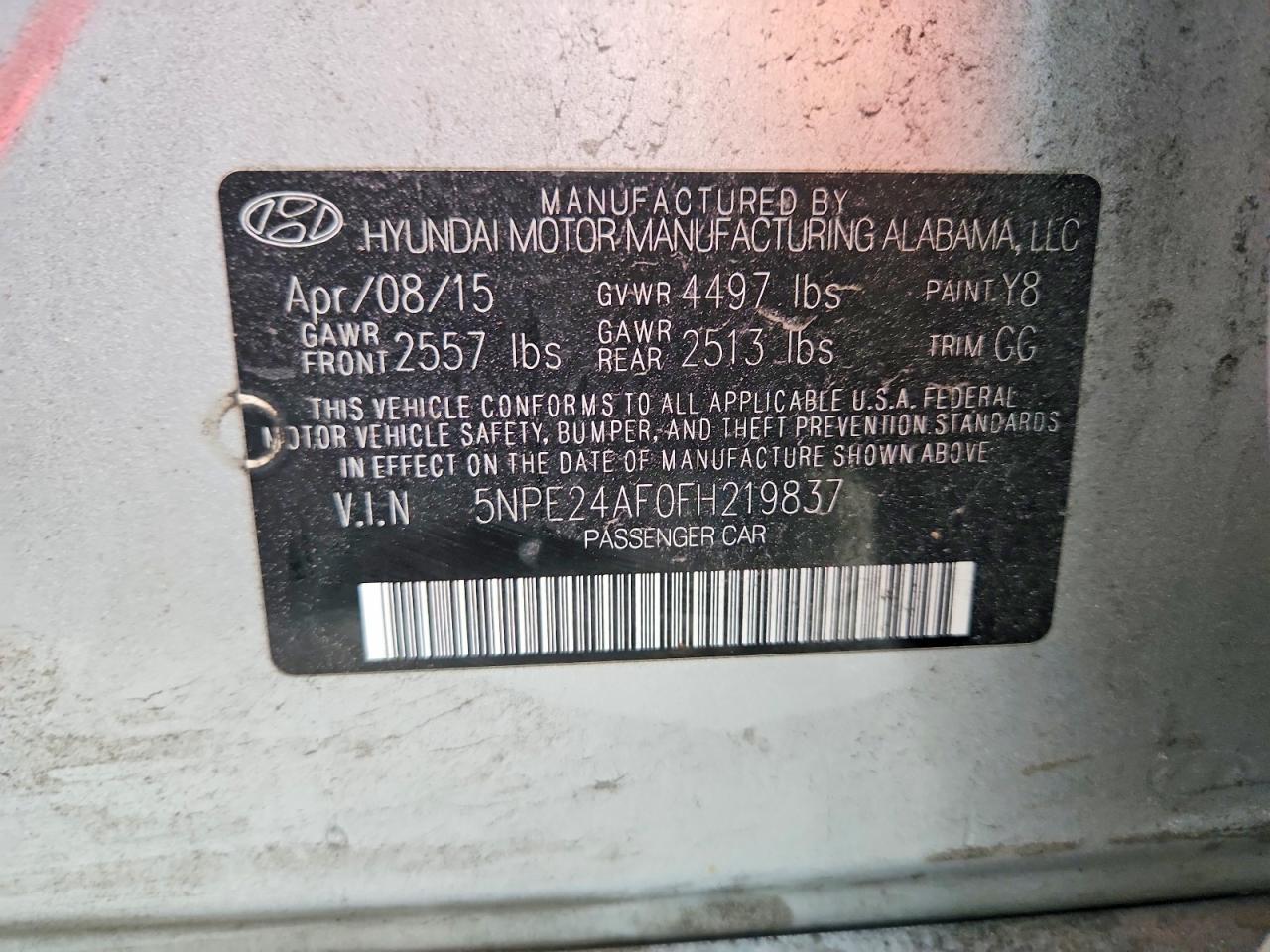 2015 HYUNDAI SONATA