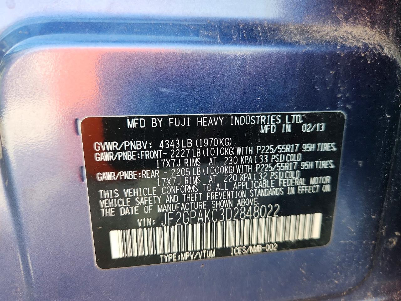 2013 SUBARU XV