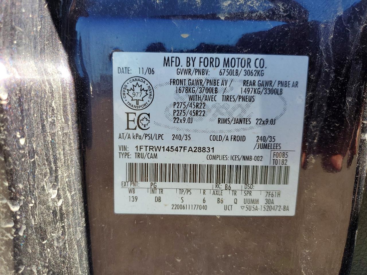 2007 FORD F150