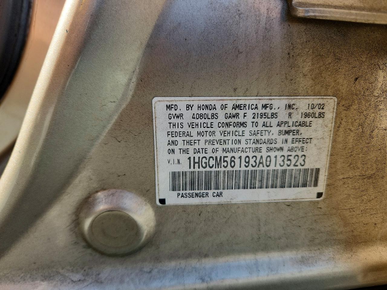 2003 HONDA ACCORD