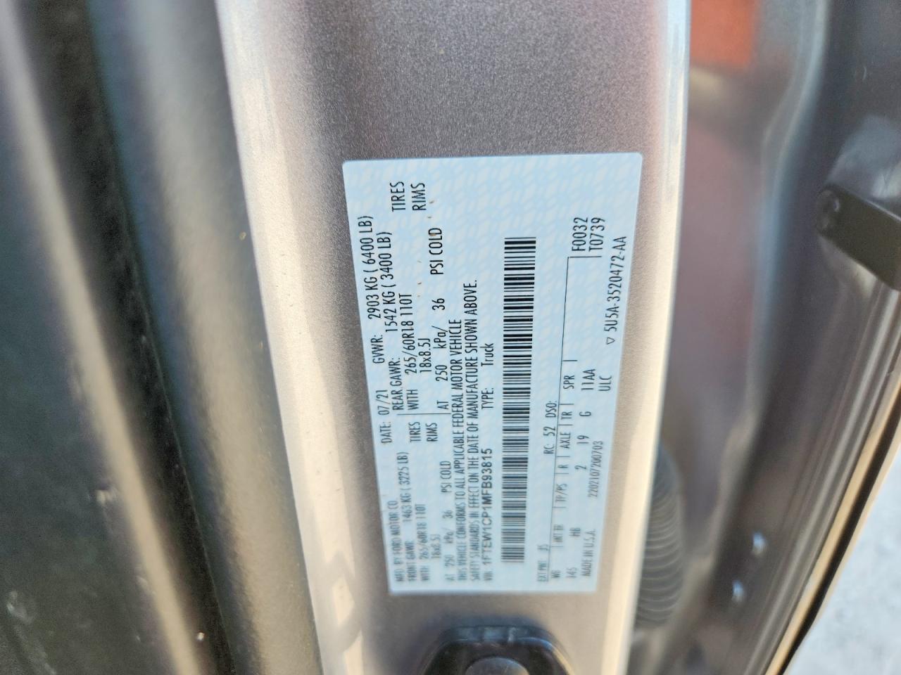 2021 FORD F150