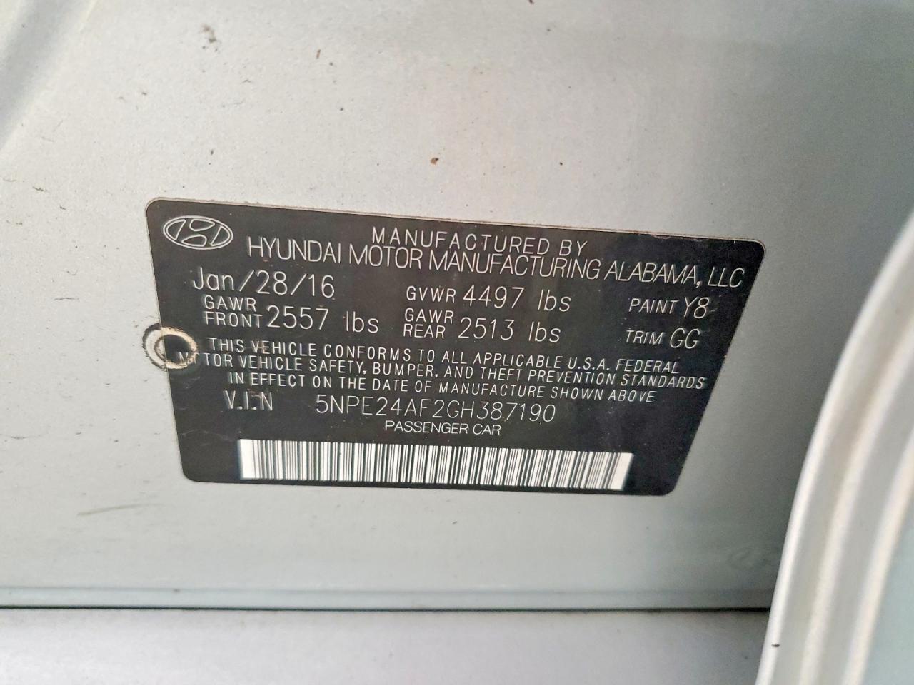 2016 HYUNDAI SONATA