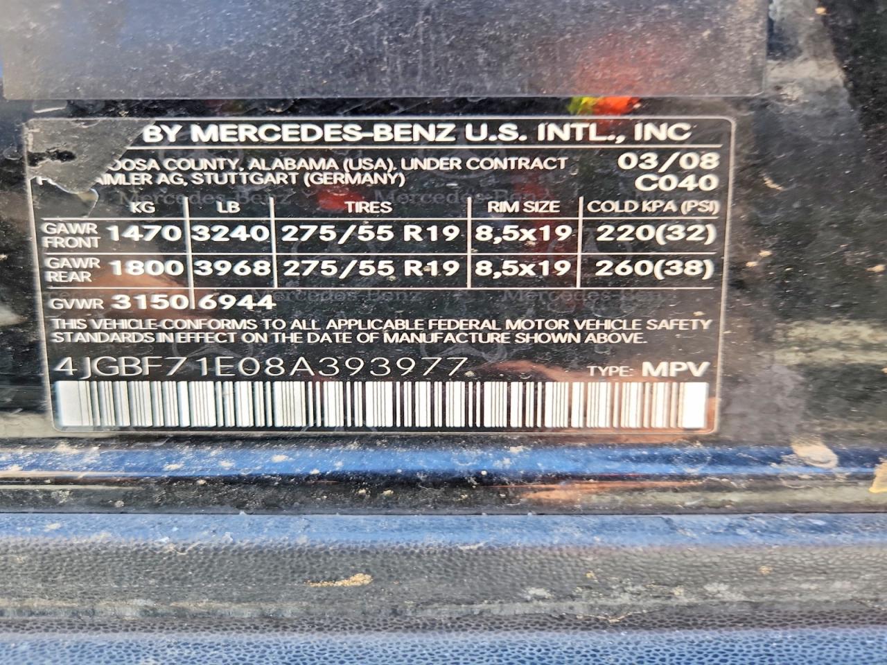 2008 MERCEDES-BENZ GL-CLASS