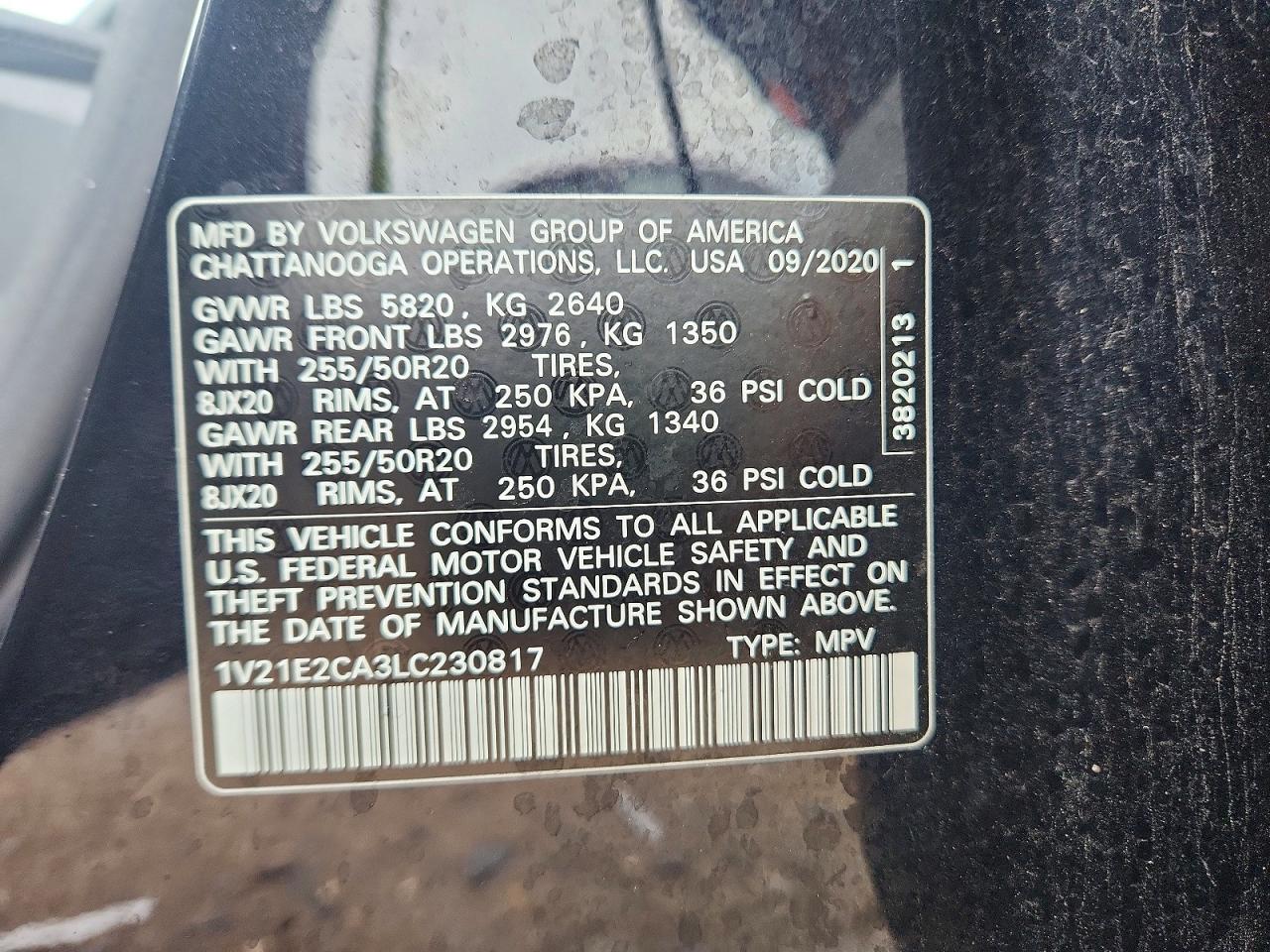 2020 VOLKSWAGEN ATLAS
