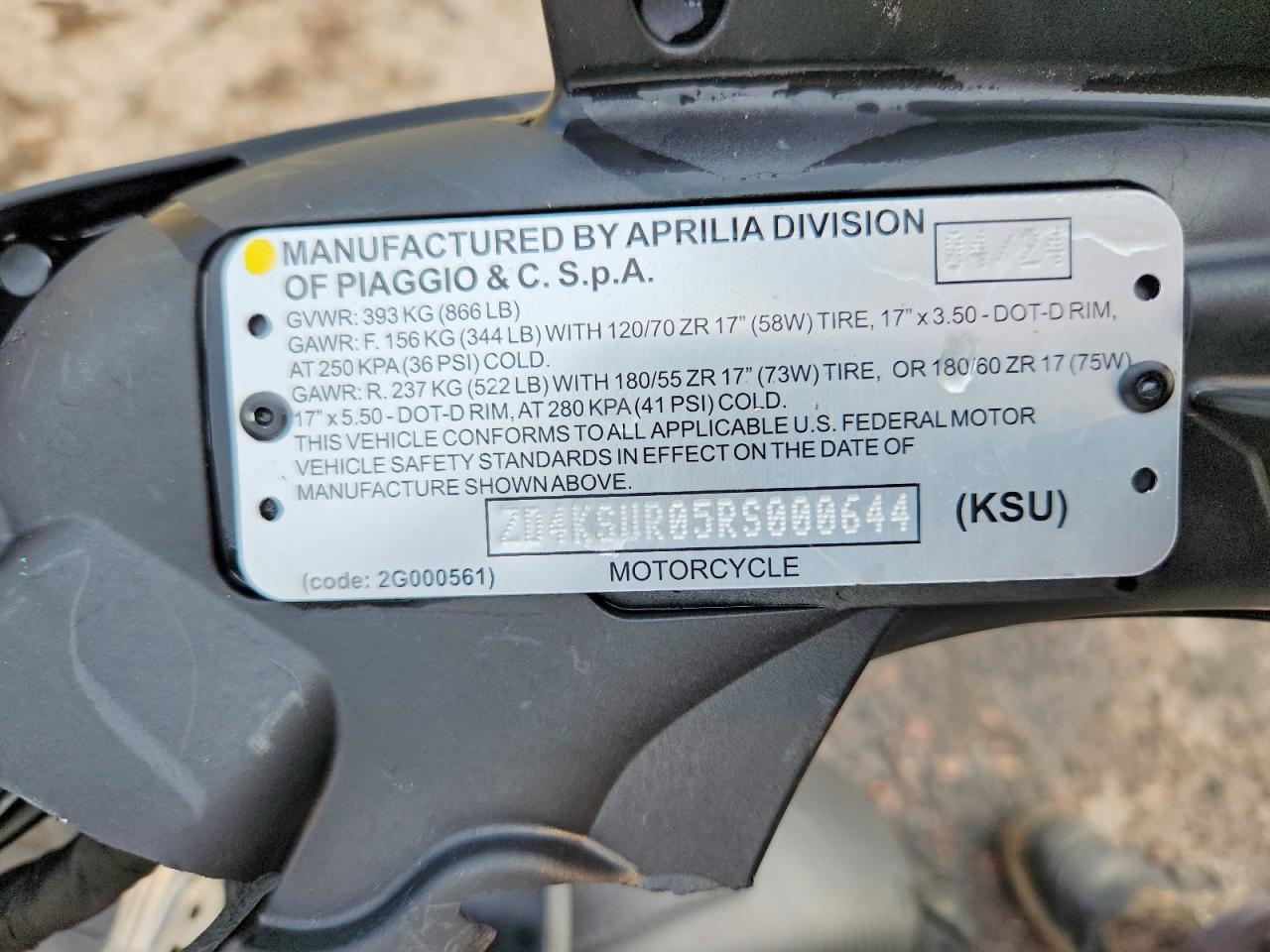 2024 APRILIA MOTORCYCLE