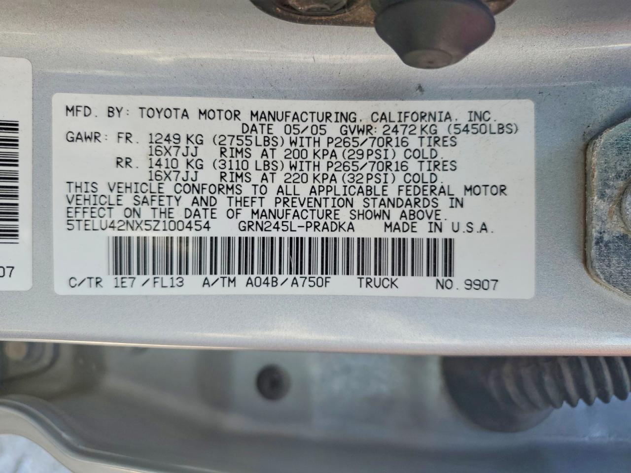 2005 TOYOTA TACOMA DOU