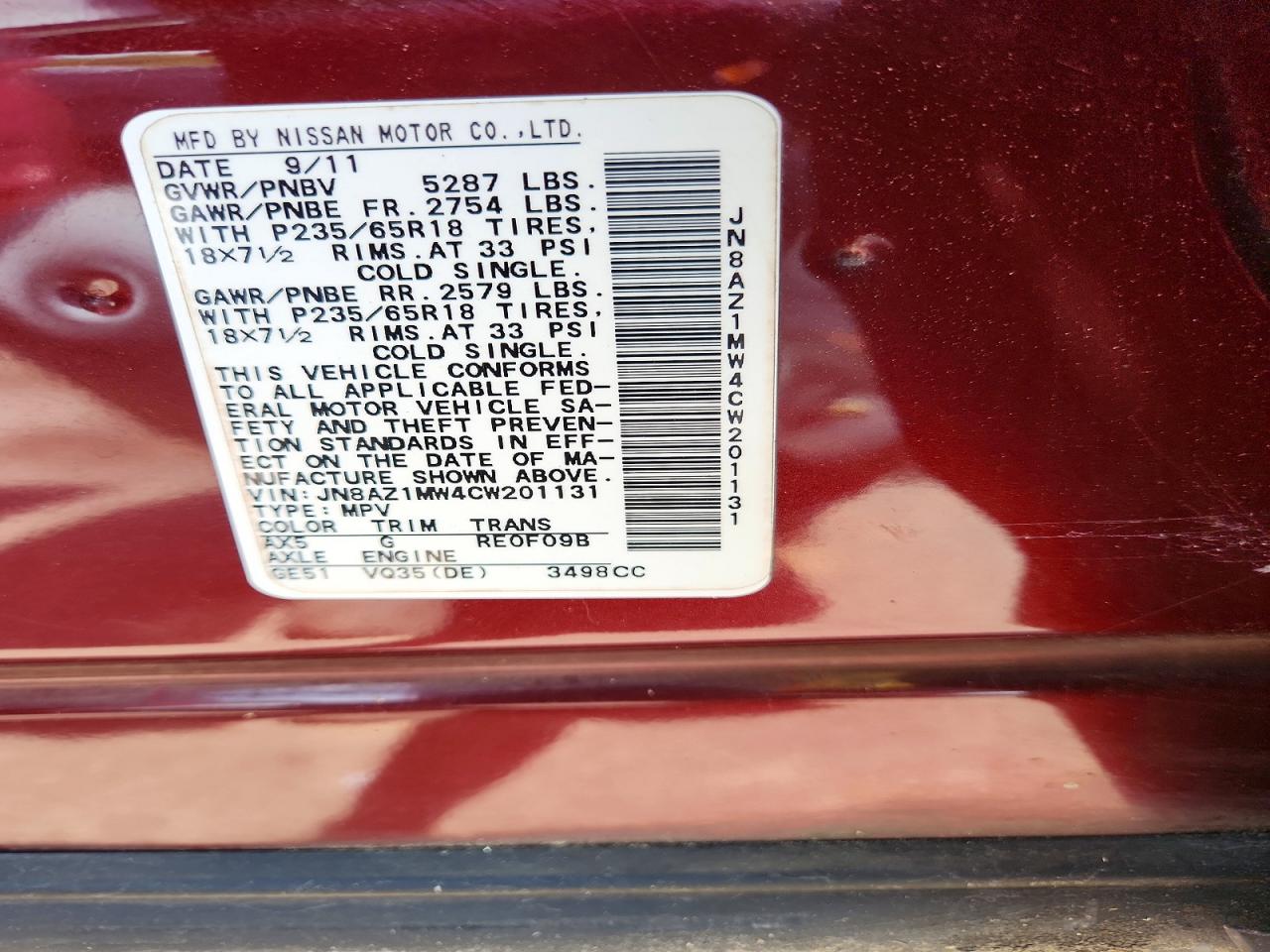 2012 NISSAN MURANO